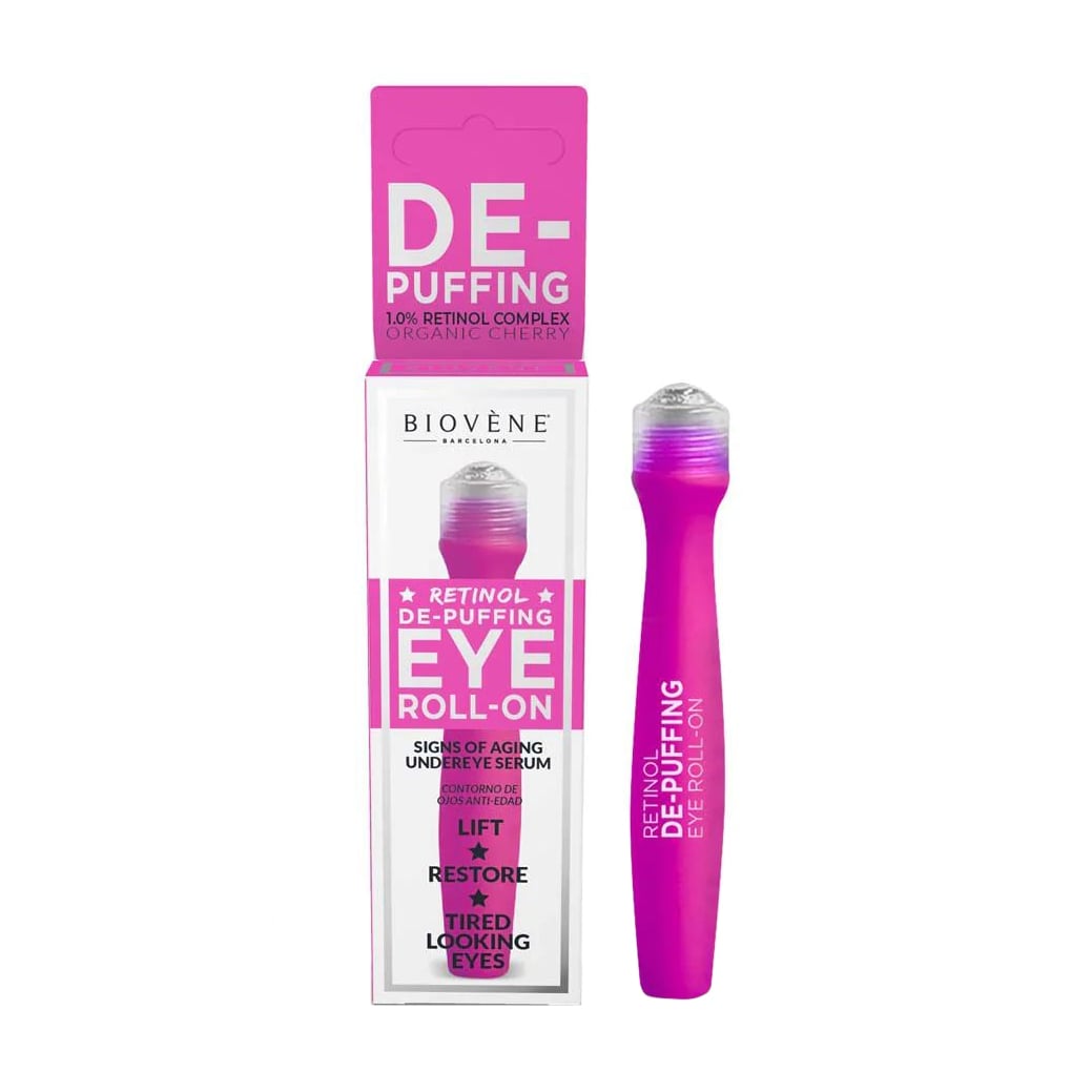 Роликовий концентрат для шкіри навколо очей Biovene De-Puffing Signs of Aging 1% Retinol + Organic Cherry Eye Concentrate, 15 мл